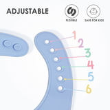 Brunoko 3in1 Baby Cutlery Set - 2-Piece Silicone Bibs + Toddler Utensil (Green) - Brunoko