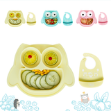 Brunoko Baby Suction Plate + Silicone Bib (Yellow) - Brunoko