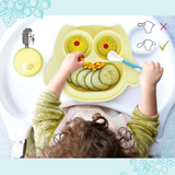 Brunoko Baby Suction Plate + Silicone Bib (Yellow) - Brunoko