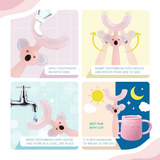 Brunoko Silicon Training Cup + 2in1 U-Shaped Toothbrush (Pink) - Brunoko