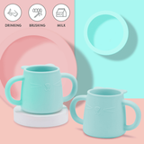 Brunoko Silicone Training Cup + 4 Reusable Silicone Straws (Green) - Brunoko