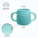 Brunoko Silicone Training Cup + 4 Reusable Silicone Straws (Green) - Brunoko