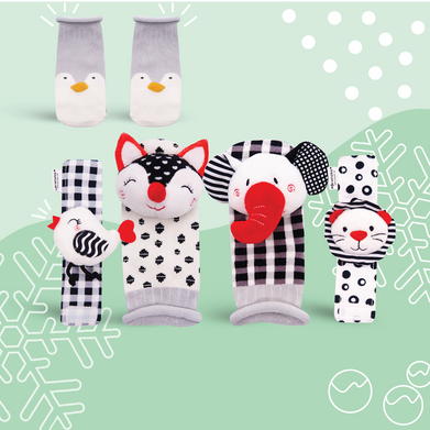 Brunoko 3-in-1 Baby Toy Socks Set - Brunoko