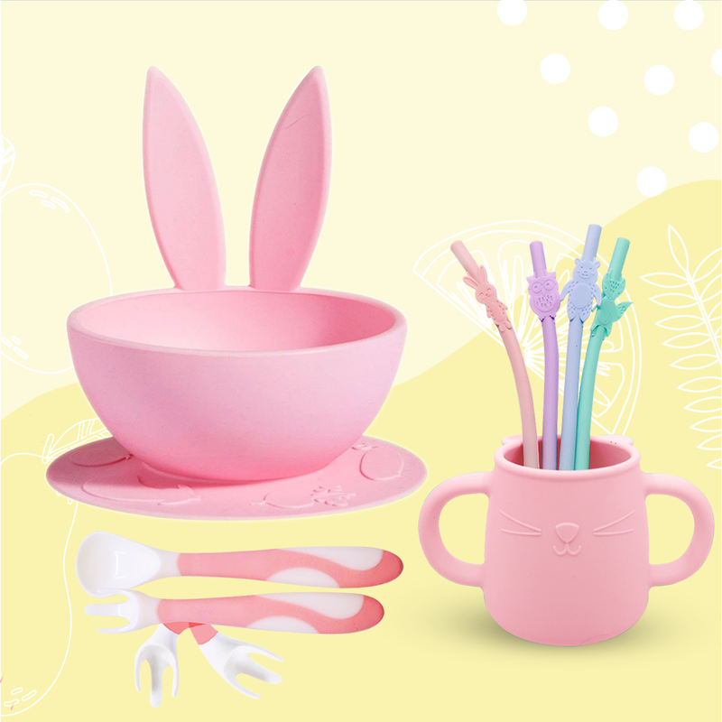 Brunoko 4in1 Baby Cup and Bowl Set (Pink) - Brunoko