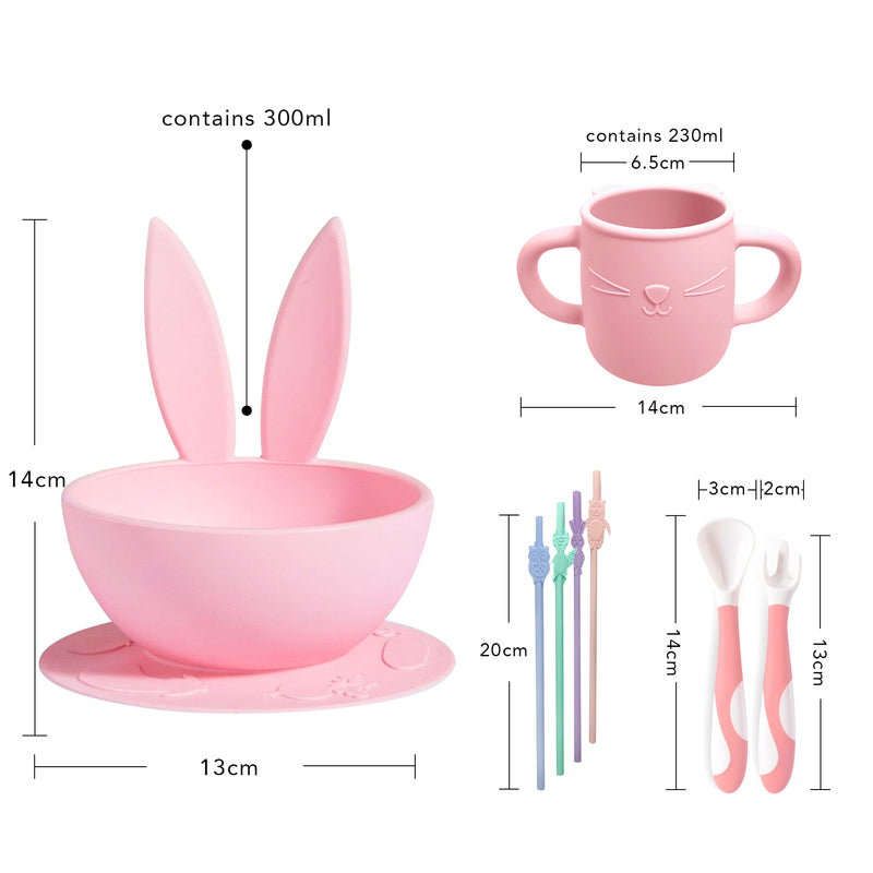 Brunoko 4in1 Baby Cup and Bowl Set (Pink) - Brunoko