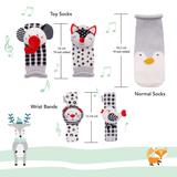Brunoko 3-in-1 Baby Toy Socks Set - Brunoko