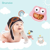 Brunoko Baby Suction Plate + Silicone Bib (Pink) - Brunoko