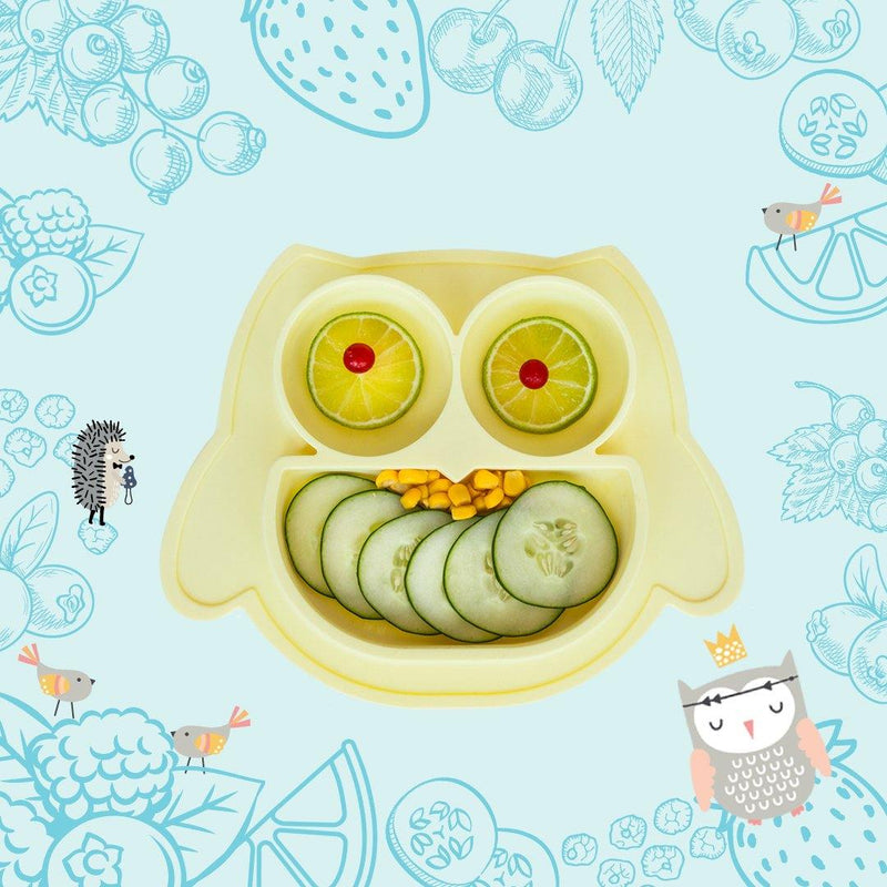 Brunoko Baby Suction Plate + Silicone Bib (Yellow) - Brunoko