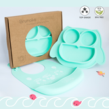 Brunoko 3 in 1 Suction Plate Set (Green) - Brunoko