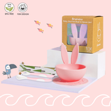 Brunoko Suction Bowl and Spoon Fork Set (Pink) - Brunoko