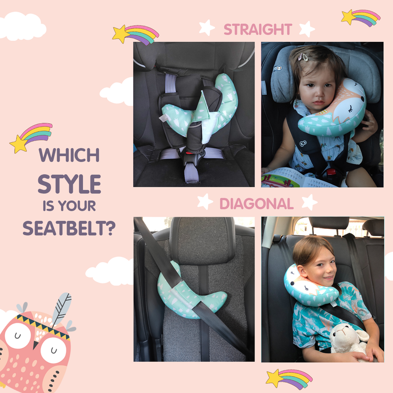 Gurtschutz Gurtpolster Kopfkissen Gurtschoner Kind Nackenstütze Baby  Autositz