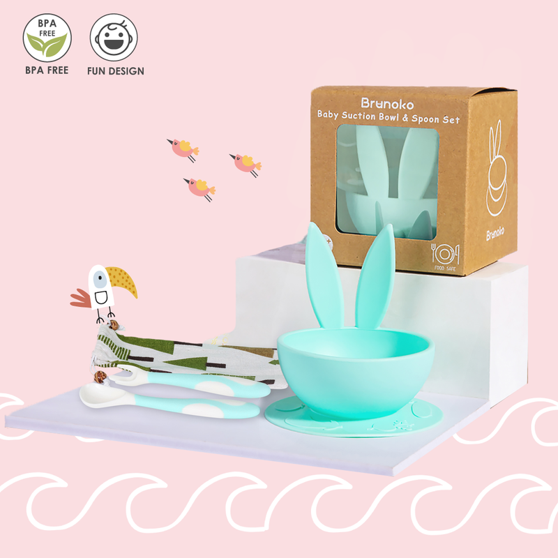 Juego plato con ventosa y cuchara de aprendizaje - Smile 'n Scoop - Varios  colores - Nordic Baby