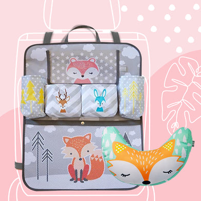 Brunoko Car Back Seat Organizer and Seat Belt Cover - Brunoko