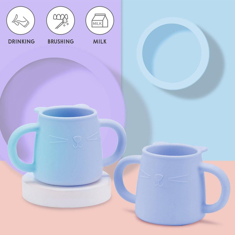 Taza de silicona para bebés mango antideslizante de grado alimenticio 150ml  fácil de limpiar taza de silicona duradera para bebés con pajita para niños  pequeños Higoodz Otros